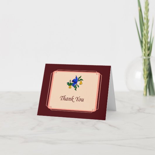 Partridge in een peerboom Dank u wel Bedankkaart (Voorkant)