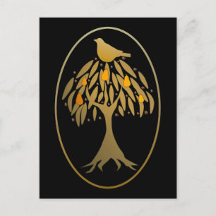 Partridge in een peergoud briefkaart