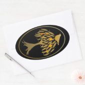Partridge in een peergoud ovale sticker (Envelop)
