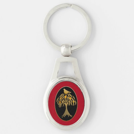 Partridge in een peergoud sleutelhanger (Voorkant)