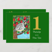 Partridge in een perenboom, aangepaste kerstmis feestdagenkaart (Voorkant / Achterkant)