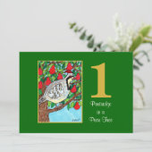 Partridge in een perenboom, aangepaste kerstmis feestdagenkaart (Staand voorkant)