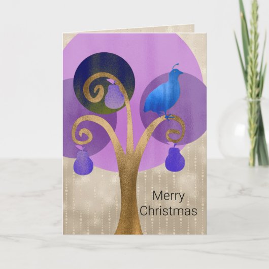 Partridge in een perenboom Kerstmis 2 Feestdagen Kaart (Voorkant)