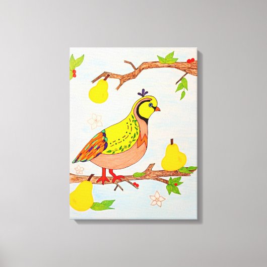 Partridge in Pear Tree Canvas Afdruk (Voorkant)