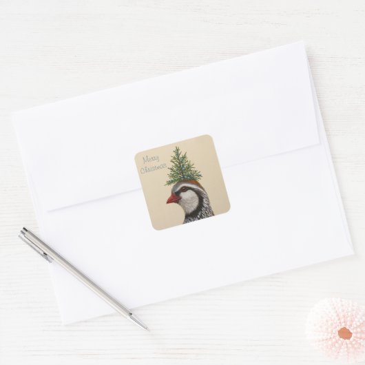 Partridge-Kerst stickers (Envelop)