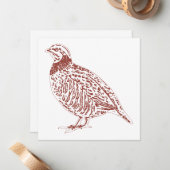 Partridge Notecards Notitiekaartje (Voorkant / Achterkant in situ)