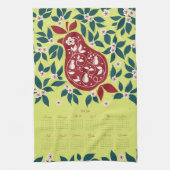 Partridge Pear Tree 2026 Calendar - Bartlett Green Theedoek (Verticaal)