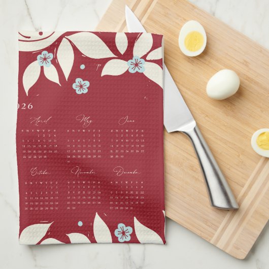 Partridge Pear Tree 2026 Calendar - Cream Theedoek (Quarter Fold)