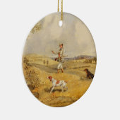 Partridge Shooting (olie op het paneel) Keramisch Ornament (Rechts)
