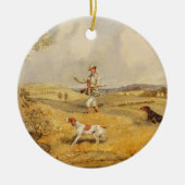 Partridge Shooting (olie op het paneel) Keramisch Ornament (Voorkant)