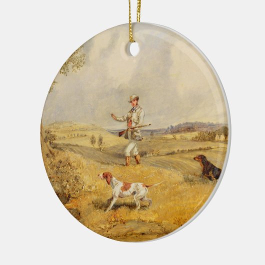 Partridge Shooting (olie op het paneel) Keramisch Ornament (Links)