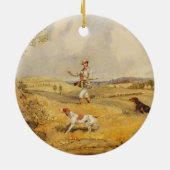 Partridge Shooting (olie op het paneel) Keramisch Ornament (Achterkant)