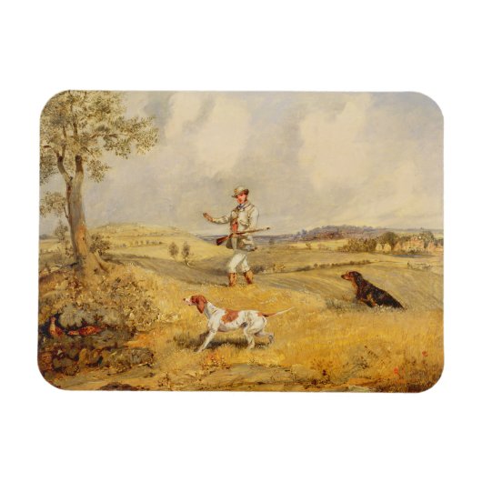 Partridge Shooting (olie op het paneel) Magneet (Horizontaal)