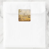 Partridge Shooting (olie op het paneel) Vierkante Sticker (Tas)
