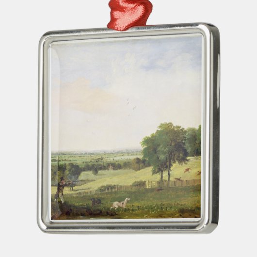 Partridge Shooting (olie op karton) Metalen Ornament (Links)