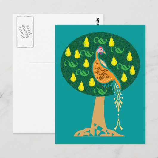 Partridge voor kerstmis briefkaart (Voorkant / Achterkant)