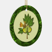 Partridge voor sierdoeleinden in een perenboom keramisch ornament (Rechts)