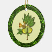 Partridge voor sierdoeleinden in een perenboom keramisch ornament (Links)