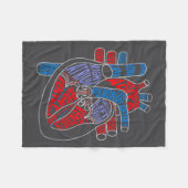 Parts Of Heart Anatomical Heart Gift For Cardiolog Fleece Deken (Voorkant (Horizontaal))