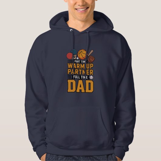 Parttime warming-upspartner fulltime papa hoodie (Voorkant)