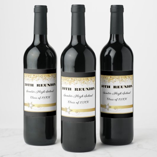 Party! 50th Class Reunion custom Wijn Etiket (Flessen)