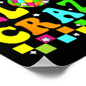 Party 80s Group Team Lets Crazy Retro Kleurrijke Q Poster (Hoek)