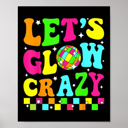 Party 80s Group Team Lets Crazy Retro Kleurrijke Q Poster (Voorkant)