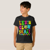 Party 80s Group Team Lets Crazy Retro Kleurrijke Q T-shirt (Voorkant volledig)