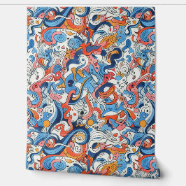 Party Achtergrond Kleurrijke Hand-getrokken Doodle Behang