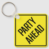 Party Ahead Metal Vierkante Sleutelhanger (Voorkant)