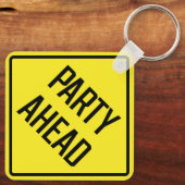 Party Ahead Metal Vierkante Sleutelhanger (Achterkant)