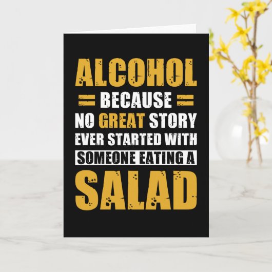 Party Alcohol Gezegde Grappig Kaart (Gele Bloem)