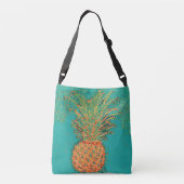 Party Ananas-Abstract Ananas op Bright Crossbody Tas (Achterkant)