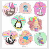 Party Animal 8 Pack Collectie Sticker (Vel)