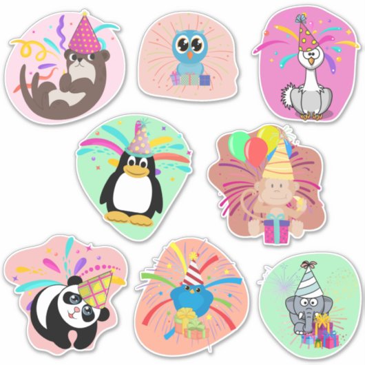 Party Animal 8 Pack Collectie Sticker (Voorkant)