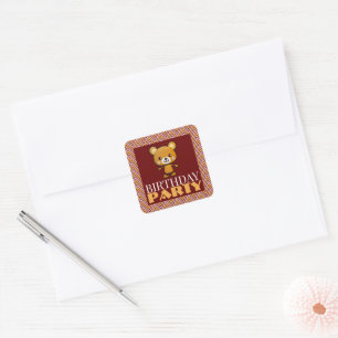 Party Animal Beer, Chevron Birthday Party Vierkante Sticker
