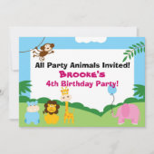 Party Animal, Birthday Invite Kaart (Voorkant)