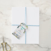 Party Animal Blue Gold Safari Birthday Bedankt Cadeaulabel (Met Touw)