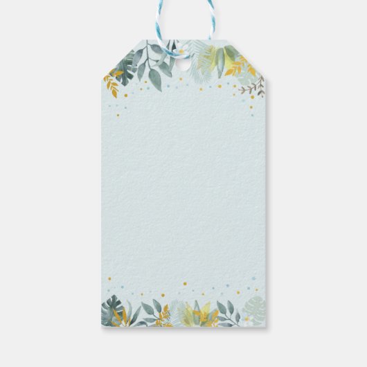 Party Animal Blue Gold Safari Birthday Bedankt Cadeaulabel (Achterkant)