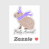 Party Animal Capybara Sticker (Vel)