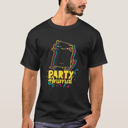 Party Animal Disco Dancing Cat Meme T-shirt (Voorkant)