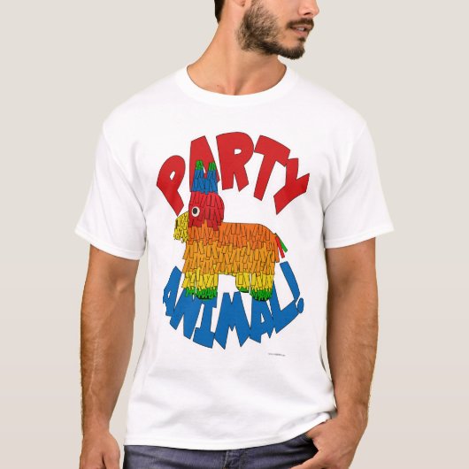 Party Animal Fun Pinata Cartoon Slogan T-shirt (Voorkant)