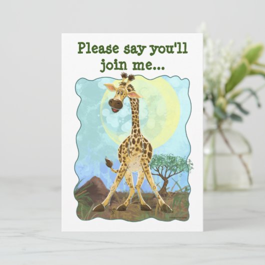 Party Animal Giraffe Kaart (Staand voorkant)