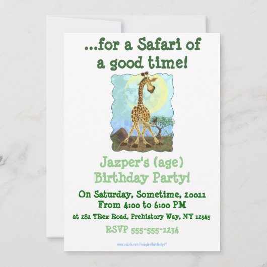 Party Animal Giraffe Kaart (Achterkant)