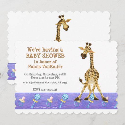 Party Animal Giraffe Kaart (Voorkant / Achterkant)