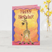 Party Animal Giraffe Kaart (Gele Bloem)