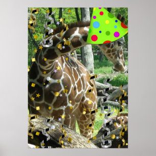 Party Animal Giraffe Poster