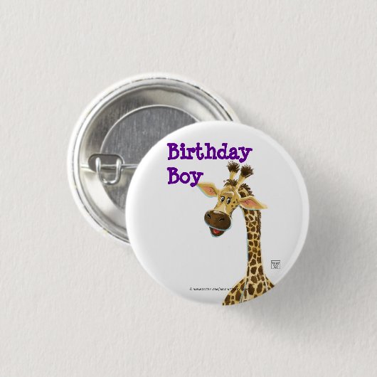 Party Animal Giraffe Ronde Button 3,2 Cm (Voorkant /achterkant)