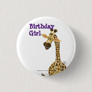 Party Animal Giraffe Ronde Button 3,2 Cm