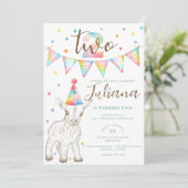 Party Animal Goat 2e Verjaardag Uitnodiging Kinder (Staand voorkant)